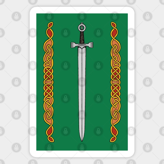 Irish Sword and Knotwork Magnet by AzureLionProductions